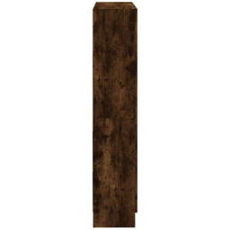 vidaXL 2 Door Smoked Oak Bookcase - Size: 150 x 82.5 x 30.5cm - Brown - Wilko - thumbnail 7