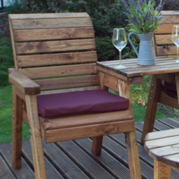 Charles Taylor 2 Seater Straight Companion Seat with Red Cushions - Brown - Wilko - thumbnail 3