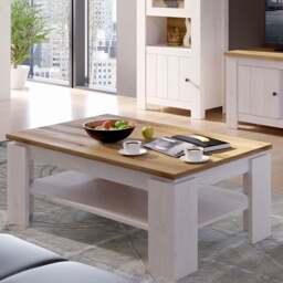 Florence Celesto White and Oak Coffee Table - Size: 67 x 110 x 43cm - Furniture to Go - Wilko