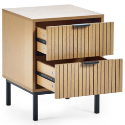 Julian Bowen Sia 2 Drawer Warm Wood Bedside Table - Brown - Wilko - thumbnail 5