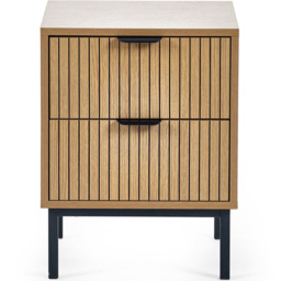 Julian Bowen Sia 2 Drawer Warm Wood Bedside Table - Brown - Wilko - thumbnail 4