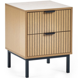 Julian Bowen Sia 2 Drawer Warm Wood Bedside Table - Brown - Wilko - thumbnail 3