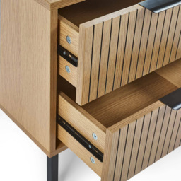 Julian Bowen Sia 2 Drawer Warm Wood Bedside Table - Brown - Wilko - thumbnail 7