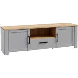 Florence Bohol Single Drawer Single Shelf 2 Door Riviera and Grey Oak LED TV Unit - Furniture To Go - Wilko - thumbnail 3