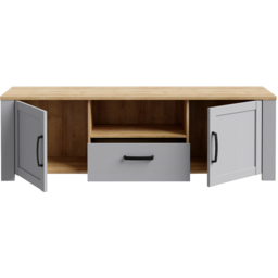 Florence Bohol Single Drawer Single Shelf 2 Door Riviera and Grey Oak LED TV Unit - Furniture To Go - Wilko - thumbnail 4