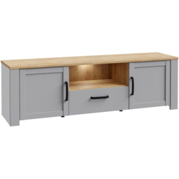 Florence Bohol Single Drawer Single Shelf 2 Door Riviera and Grey Oak LED TV Unit - Furniture To Go - Wilko - thumbnail 5