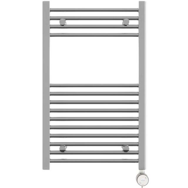 Terma Leo Chrome Electric Towel Rail with MOA Blue Element Upgrade 800 x 500mm - Size: 80 x 50 x 9cm - Silver - Wilko