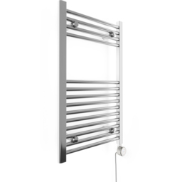 Terma Leo Chrome Electric Towel Rail with MOA Blue Element Upgrade 800 x 500mm - Size: 80 x 50 x 9cm - Silver - Wilko - thumbnail 3