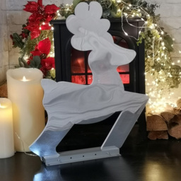 Samuel Alexander Infinity Light Up Leaping Reindeer Christmas Decoration 60cm - Size: 60 x 30 x 30cm - White - Wilko - thumbnail 4