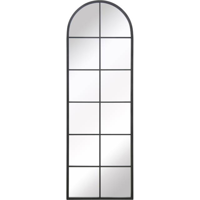 Charles Bentley Bern Black Arch Window Outdoor Wall Mirror 165 x 55cm - Size: 3 x 165 x 55cm - Wilko - image 1