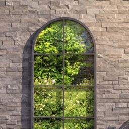 Charles Bentley Bern Black Arch Window Outdoor Wall Mirror 165 x 55cm - Size: 3 x 165 x 55cm - Wilko - thumbnail 6