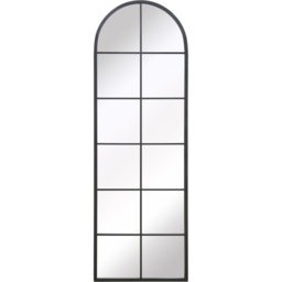 Charles Bentley Bern Black Arch Window Outdoor Wall Mirror 165 x 55cm - Size: 3 x 165 x 55cm - Wilko - thumbnail 1
