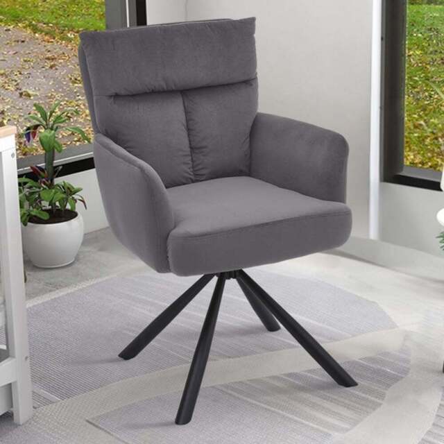 Living and Home Dark Grey Contemporary Upholstered Swivel Armchair - Size: Single - Multi - Wilko - image 1