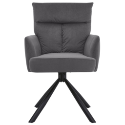 Living and Home Dark Grey Contemporary Upholstered Swivel Armchair - Size: Single - Multi - Wilko - thumbnail 3
