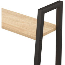 vidaXL 4 Shelf Light Brown Wood and Steel Freestanding Bookcase - Wilko - thumbnail 6