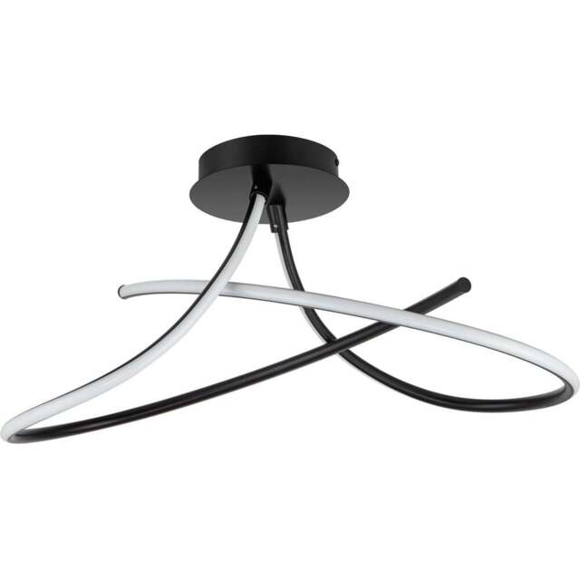 Cosylyte Carter 2 Light Matt Black Curved LED Ceiling Light - Size: 51.5 x 31 x 19.5cm - Wilko - image 1