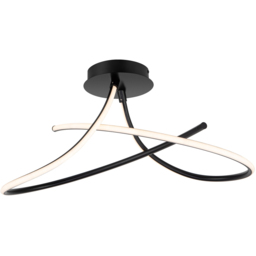 Cosylyte Carter 2 Light Matt Black Curved LED Ceiling Light - Size: 51.5 x 31 x 19.5cm - Wilko - thumbnail 4