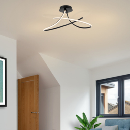 Cosylyte Carter 2 Light Matt Black Curved LED Ceiling Light - Size: 51.5 x 31 x 19.5cm - Wilko - thumbnail 7