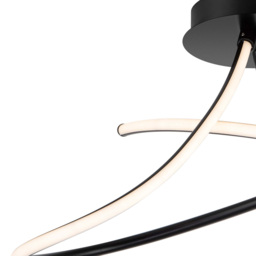Cosylyte Carter 2 Light Matt Black Curved LED Ceiling Light - Size: 51.5 x 31 x 19.5cm - Wilko - thumbnail 5