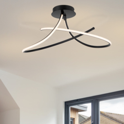 Cosylyte Carter 2 Light Matt Black Curved LED Ceiling Light - Size: 51.5 x 31 x 19.5cm - Wilko - thumbnail 3