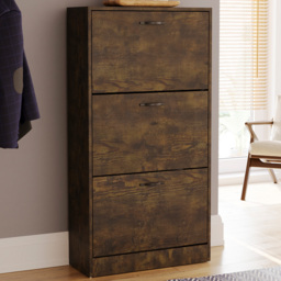 Vida Designs 3 Drawer Dark Wood Shoe Cabinet - Wilko - thumbnail 1