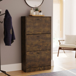 Vida Designs 3 Drawer Dark Wood Shoe Cabinet - Wilko - thumbnail 5