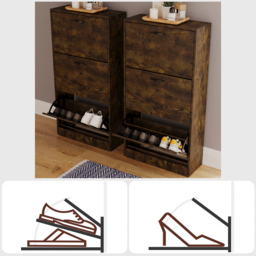 Vida Designs 3 Drawer Dark Wood Shoe Cabinet - Wilko - thumbnail 7
