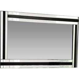 Dalton Bevelled Triple Edge Black and Silver Large Wall Mirror 144 x 115.5cm - Size: 144 x 114cm - MirrorOutlet - Wilko