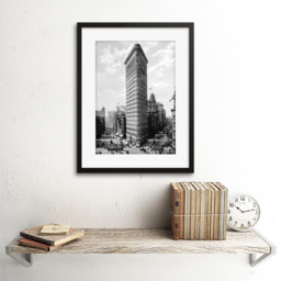 Wee Blue Coo Black and White NY 1903 Old Flat Iron Building Photo Framed Wall Art Print 30 x 41cm - Size: 43.3 x 33.3 x 1.5cm - Grey - Wilko - thumbnail 3