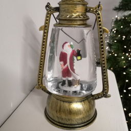 Samuel Alexander Antique Gold Santa Hurricane Lantern Christmas Decoration 24cm - Size: 24 x 14 x 14cm - Wilko - thumbnail 5
