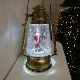 Samuel Alexander Antique Gold Santa Hurricane Lantern Christmas Decoration 24cm - Size: 24 x 14 x 14cm - Wilko - thumbnail 3