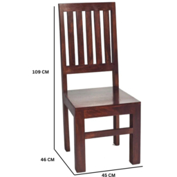 Brooklyn Nihash Toko Set of 2 Dark Mango Slat Back Chairs - Brown - Wilko - thumbnail 7