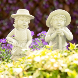 Marco Paul Resin Gardening Boy Girl Set - Size: 27 x 20 x 10cm - Grey - Wilko - thumbnail 7
