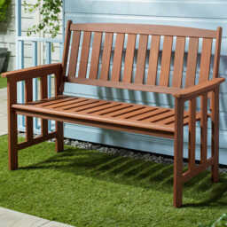 Outdoor Essentials Camillion Brown Bench - Size: 2 Seater - Wilko