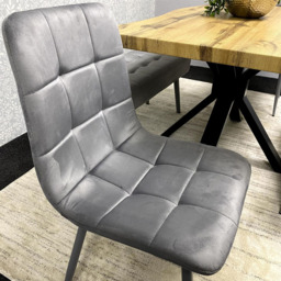 Kosy Koala 6 Seater Velvet Wooden Rectangle Dining Set with Bench Grey - Multi - Wilko - thumbnail 4
