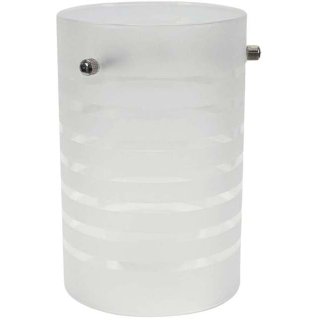ValueLights Elsie Striped Frosted Glass Small Shade - Size: 15 x 10 x 10cm - White - Wilko - image 1