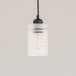 ValueLights Elsie Striped Frosted Glass Small Shade - Size: 15 x 10 x 10cm - White - Wilko - thumbnail 3