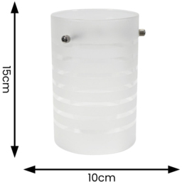 ValueLights Elsie Striped Frosted Glass Small Shade - Size: 15 x 10 x 10cm - White - Wilko - thumbnail 5