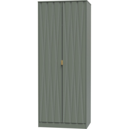 Crowndale Diamond Ready Assembled 2 Door Reed Green Tall Double Wardrobe - Wilko - thumbnail 3