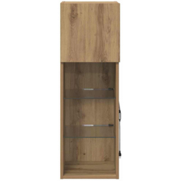 vidaXL Single Door 3 Shelf Artisan Oak Wall Mounted LED TV Unit - Size: 152.5 x 64 x 35cm - Brown - Wilko - thumbnail 7