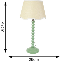 ValueLights Bobbins Linen Scallop White Edge Shade Sage Green LED Table Lamp - Wilko - thumbnail 7