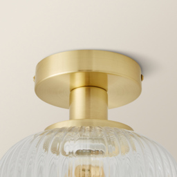 ValueLights Calpe Clear Shade Gold Stem LED Flush Ceiling Light - Size: 28 x 28 x 28cm - Wilko - thumbnail 5
