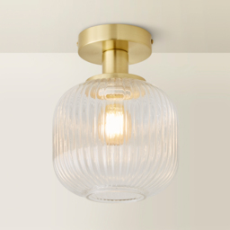 ValueLights Calpe Clear Shade Gold Stem LED Flush Ceiling Light - Size: 28 x 28 x 28cm - Wilko - thumbnail 6