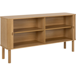 Florence Langley 4 Shelf Oak Sideboard with Sliding Door - Brown - Furniture To Go - Wilko - thumbnail 5