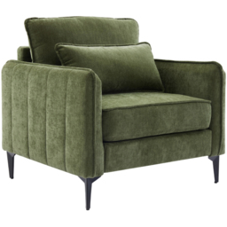Living and Home Green Fleece Fabric Armchair with Cushions - Size: 83 x 80 x 79cm - Wilko - thumbnail 3