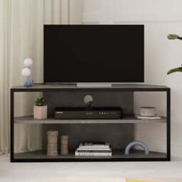 Decortie Echo 2 Shelf Retro Grey Metal Frame Modern TV Unit - Size: 45 x 98 x 37cm - Wilko - thumbnail 1