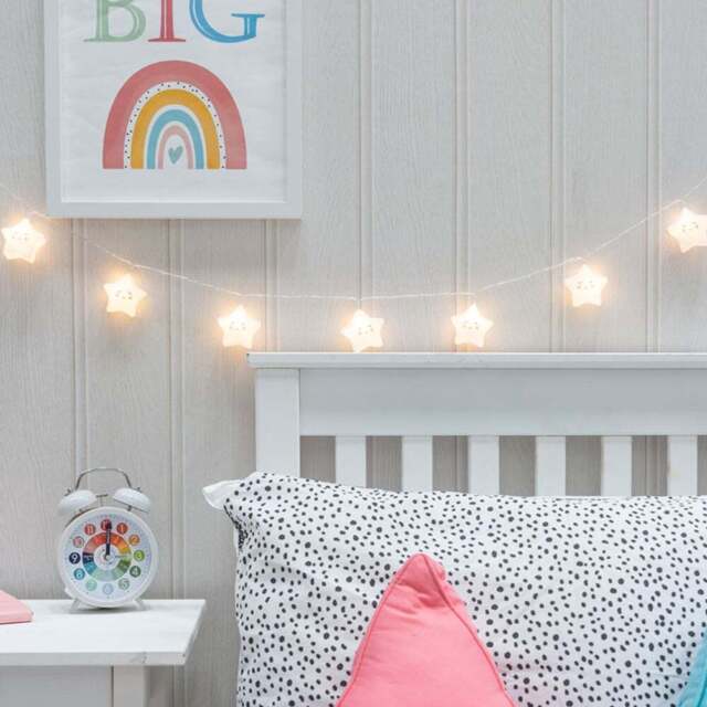 ValueLights 10 Warm White LED Star Fairy String Lights - Size: 5.5 x 5.5 x 140cm - Wilko - image 1