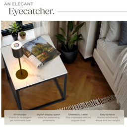 tectake Alysia Black and White Marble Top Square Side Table - Size: 47.5 x 45 x 45cm - Wilko - thumbnail 6