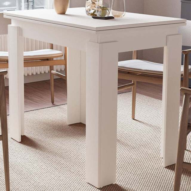 Shefa Family 4 Seater 90-120cm Extendable Dining Table White - Wilko - image 1