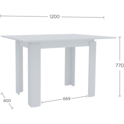 Shefa Family 4 Seater 90-120cm Extendable Dining Table White - Wilko - thumbnail 6